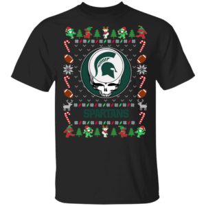 Michigan State Spartans Gratefull Dead Ugly Christmas Sweater Michigan State Spartans Gratefull Dead Ugly Christmas Sweater