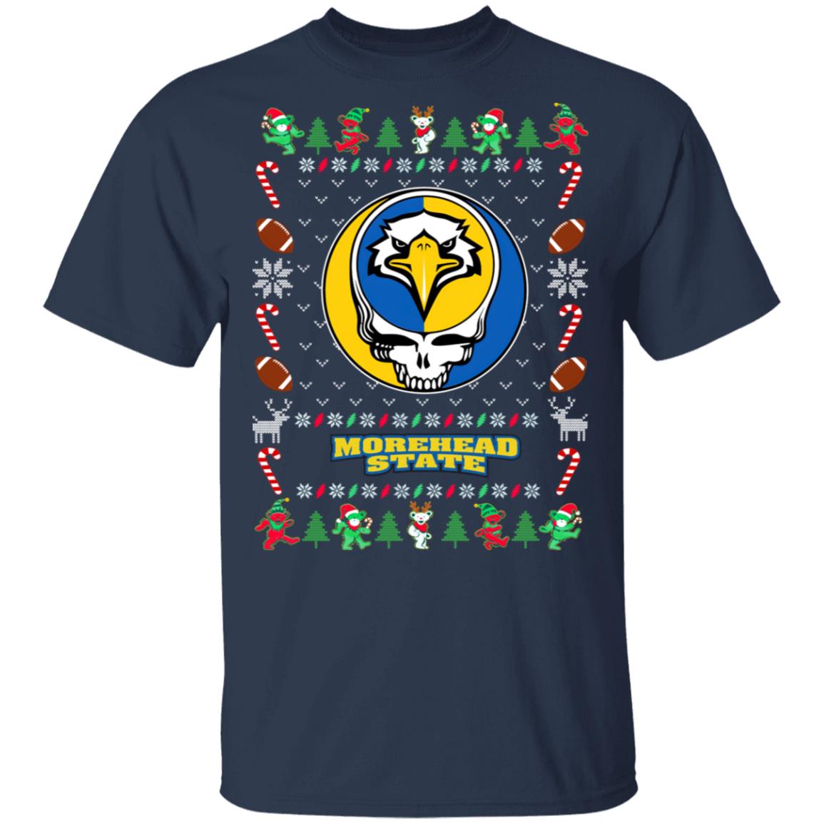 Morehead State Eagles Gratefull Dead Ugly Christmas Sweater Morehead State Eagles Gratefull Dead Ugly Christmas Sweater