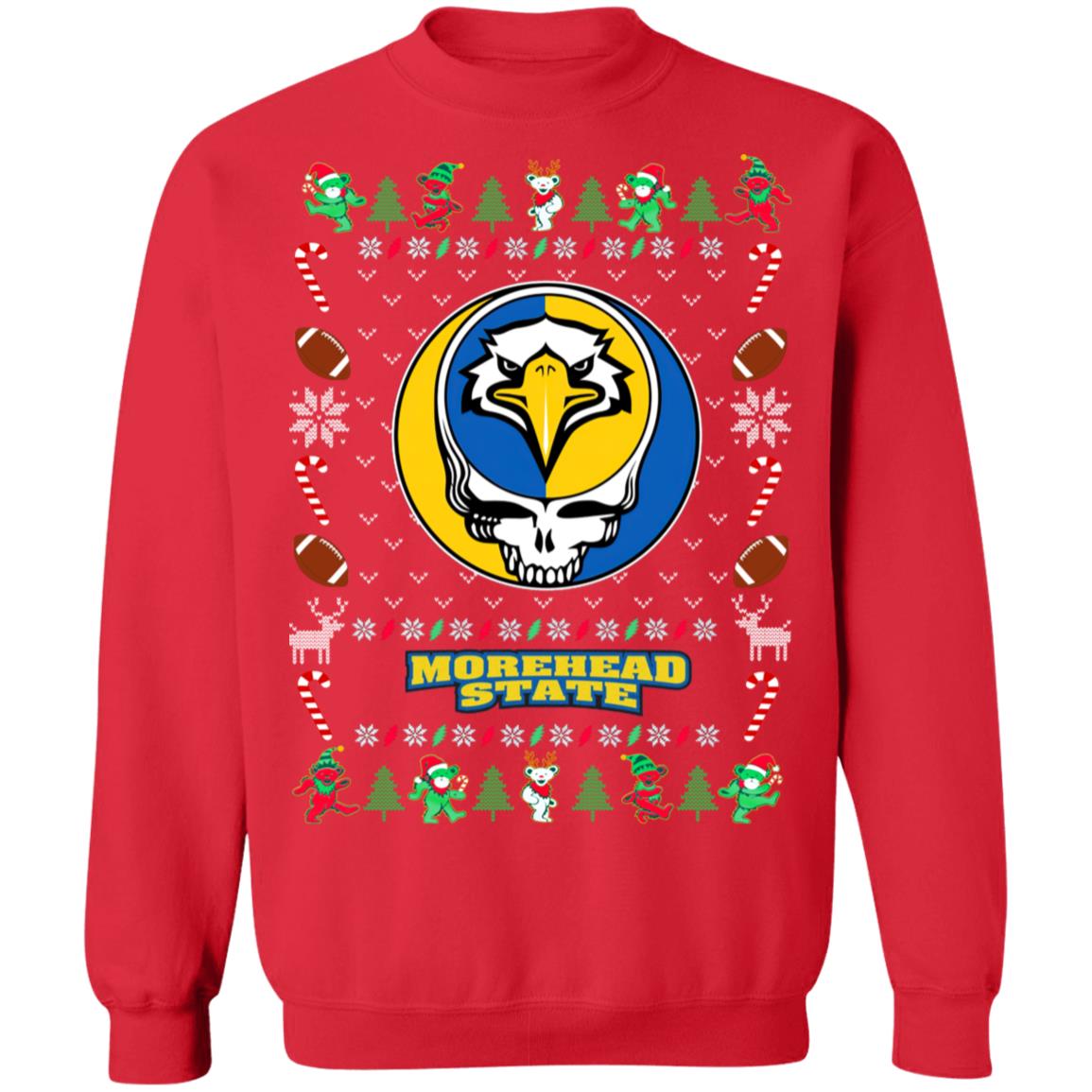 Morehead State Eagles Gratefull Dead Ugly Christmas Sweater Morehead State Eagles Gratefull Dead Ugly Christmas Sweater