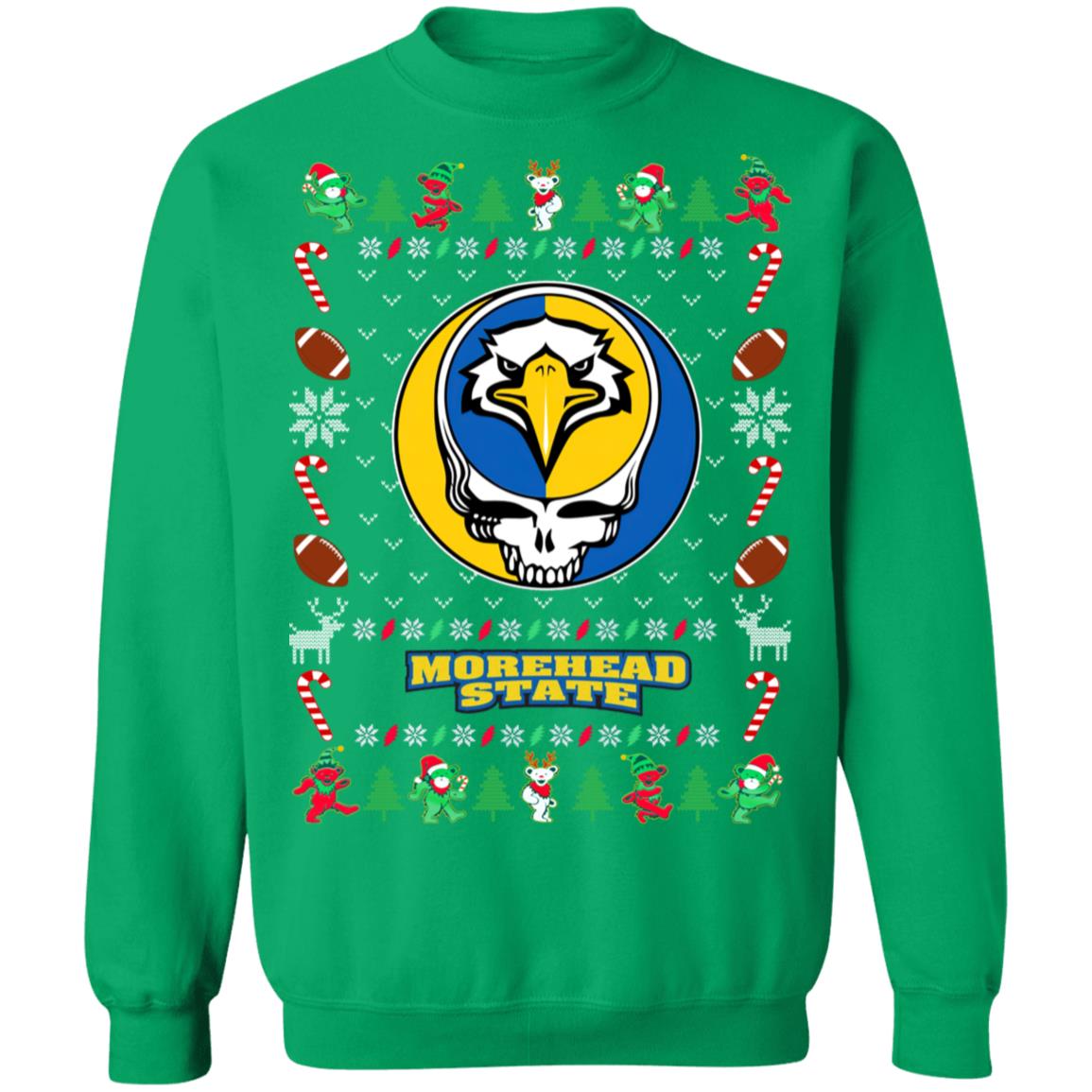 Morehead State Eagles Gratefull Dead Ugly Christmas Sweater Morehead State Eagles Gratefull Dead Ugly Christmas Sweater