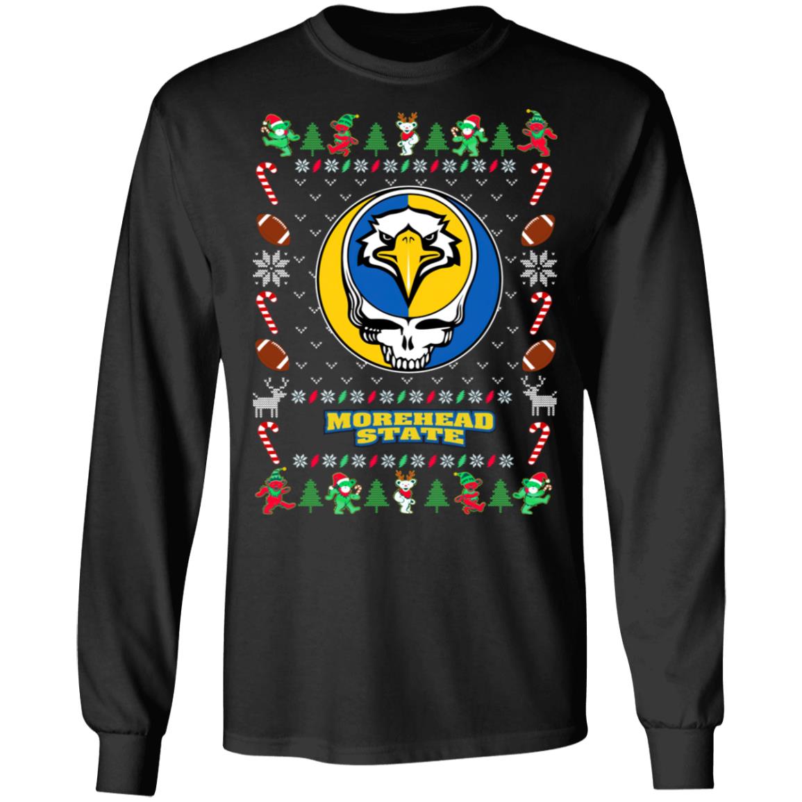 Morehead State Eagles Gratefull Dead Ugly Christmas Sweater Morehead State Eagles Gratefull Dead Ugly Christmas Sweater