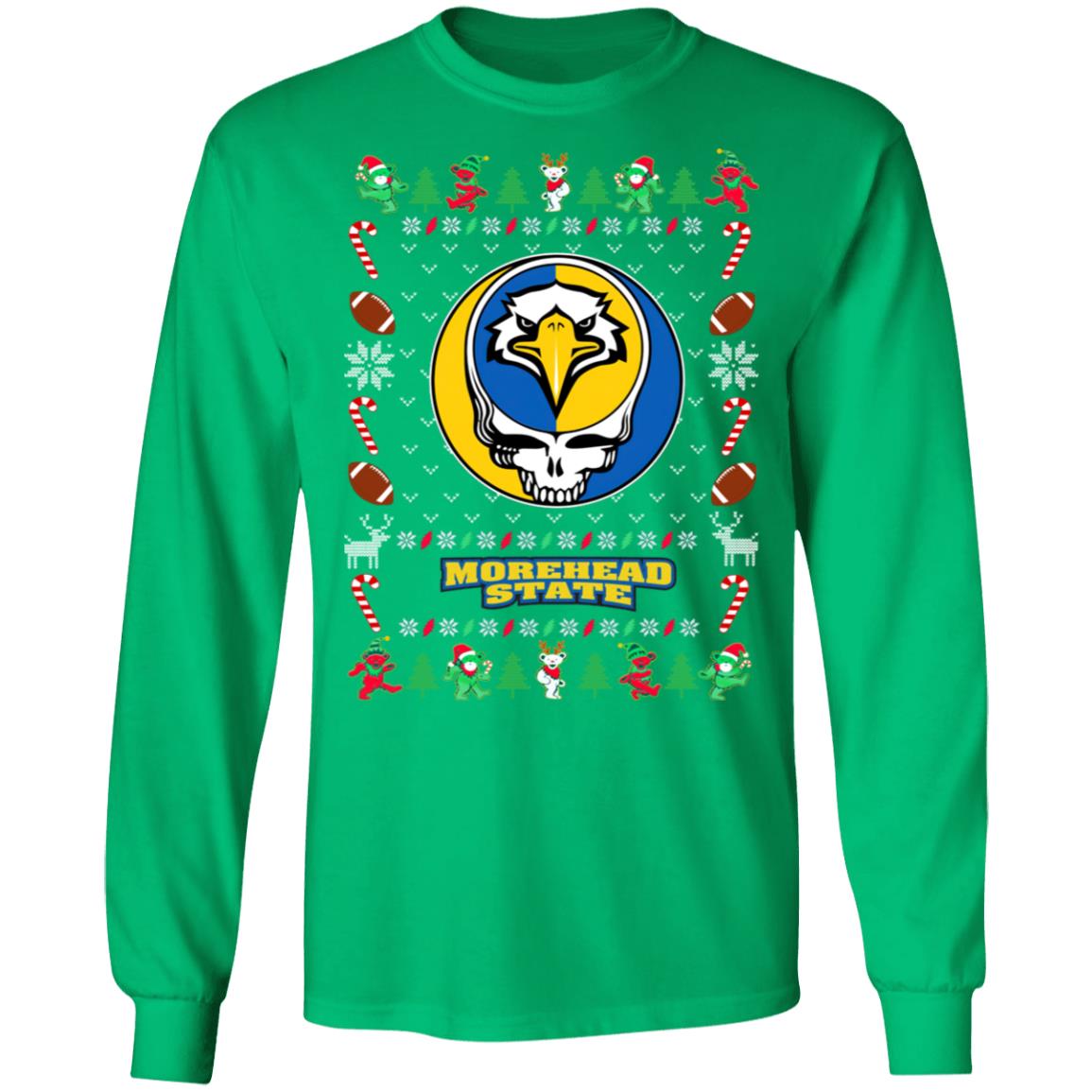 Morehead State Eagles Gratefull Dead Ugly Christmas Sweater Morehead State Eagles Gratefull Dead Ugly Christmas Sweater
