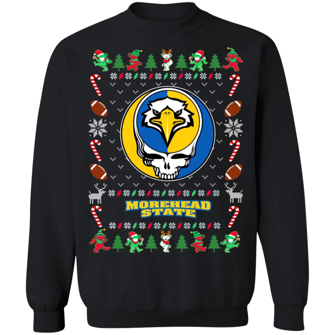Morehead State Eagles Gratefull Dead Ugly Christmas Sweater Morehead State Eagles Gratefull Dead Ugly Christmas Sweater