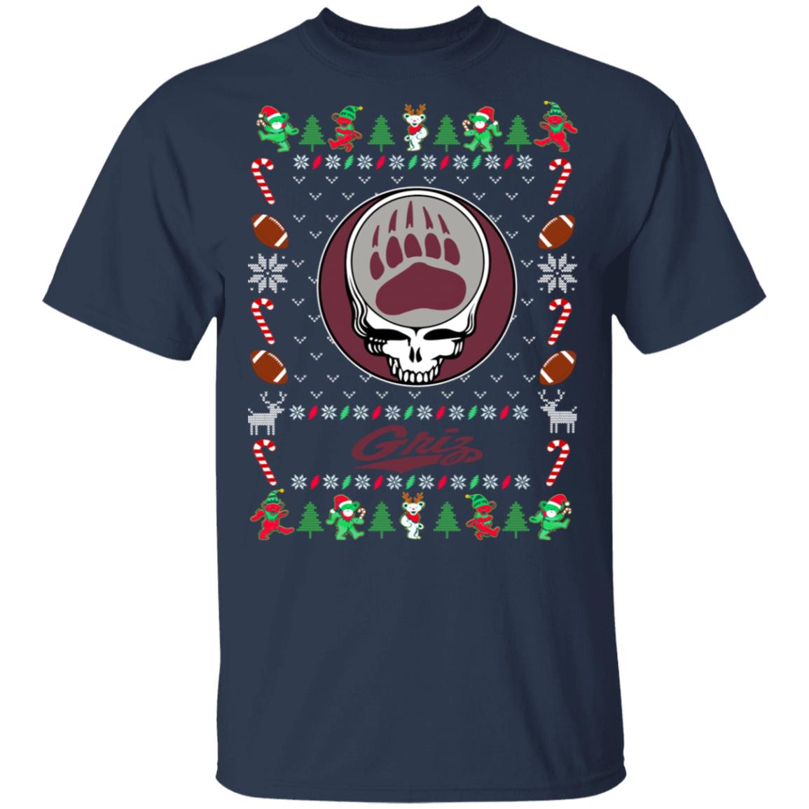 Montana Grizzlies Gratefull Dead Ugly Christmas Sweater Montana Grizzlies Gratefull Dead Ugly Christmas Sweater