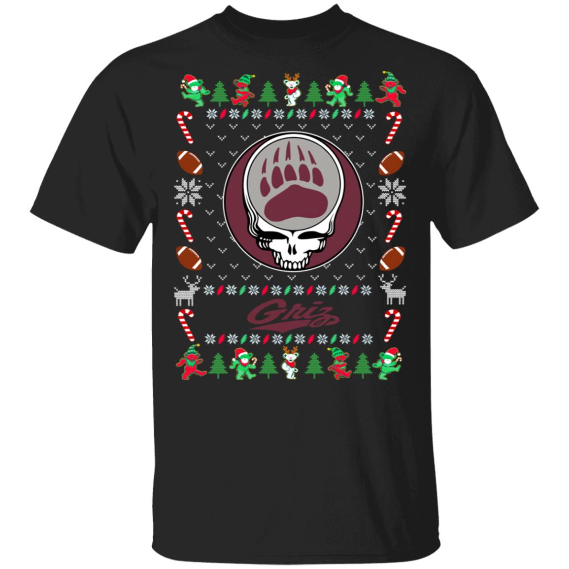 Montana Grizzlies Gratefull Dead Ugly Christmas Sweater Montana Grizzlies Gratefull Dead Ugly Christmas Sweater