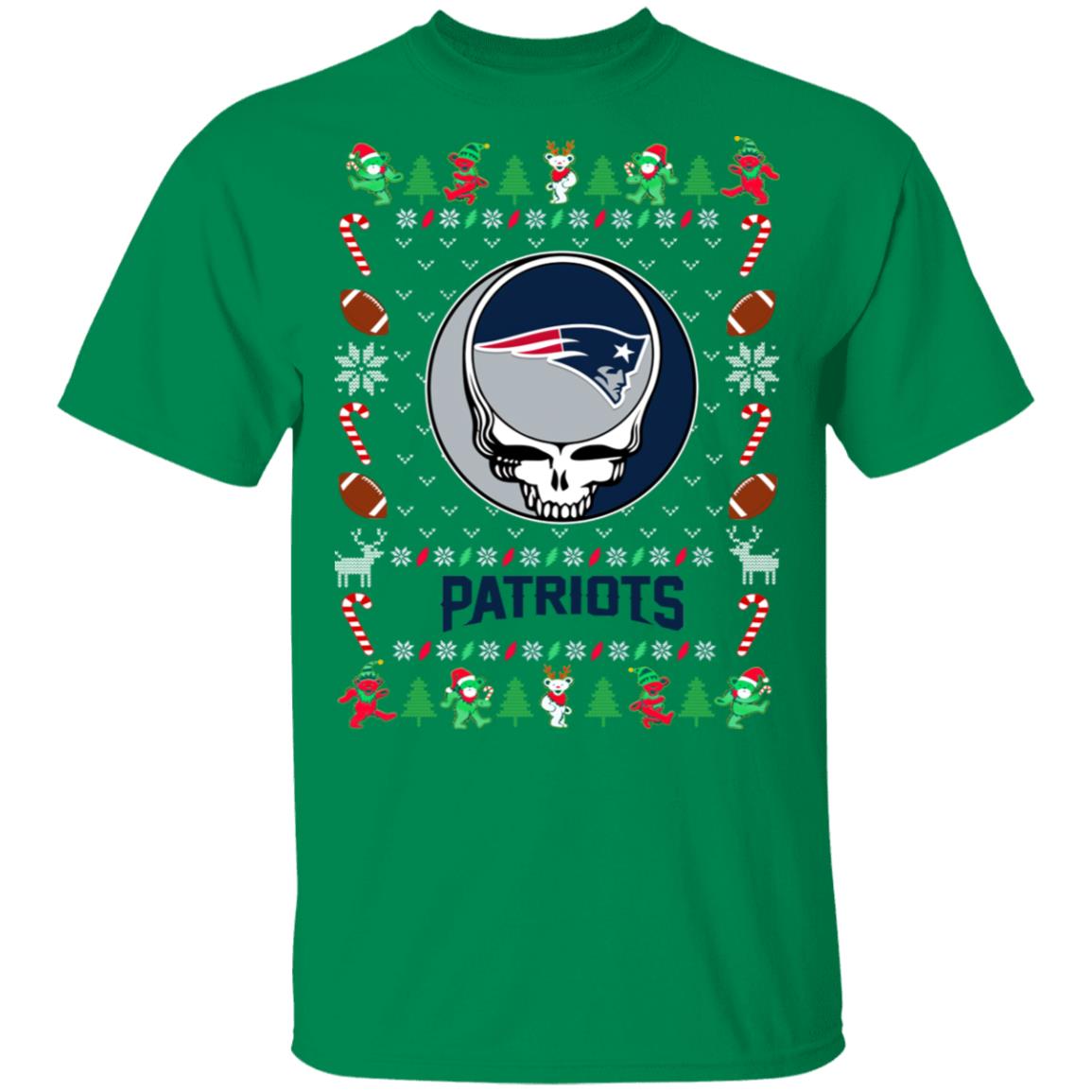 New England Patriots Gratefull Dead Ugly Christmas Sweater New England Patriots Gratefull Dead Ugly Christmas Sweater