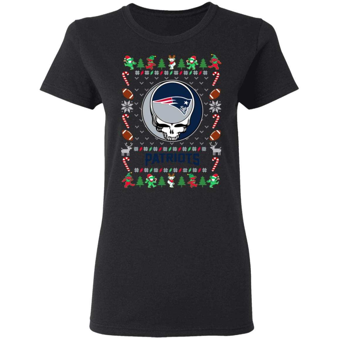 New England Patriots Gratefull Dead Ugly Christmas Sweater New England Patriots Gratefull Dead Ugly Christmas Sweater