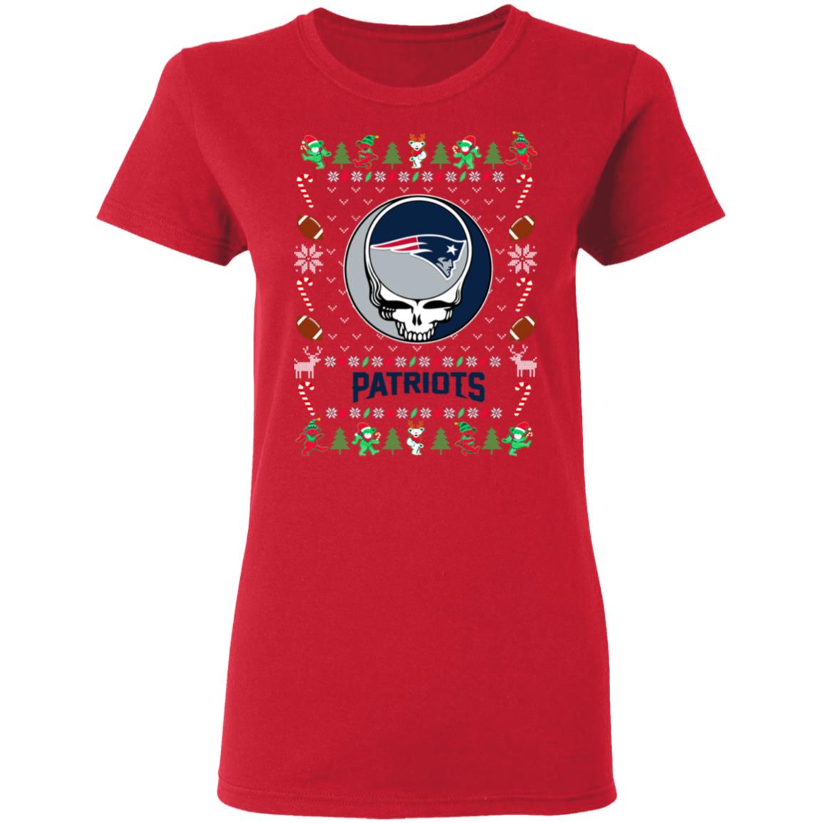 New England Patriots Gratefull Dead Ugly Christmas Sweater New England Patriots Gratefull Dead Ugly Christmas Sweater