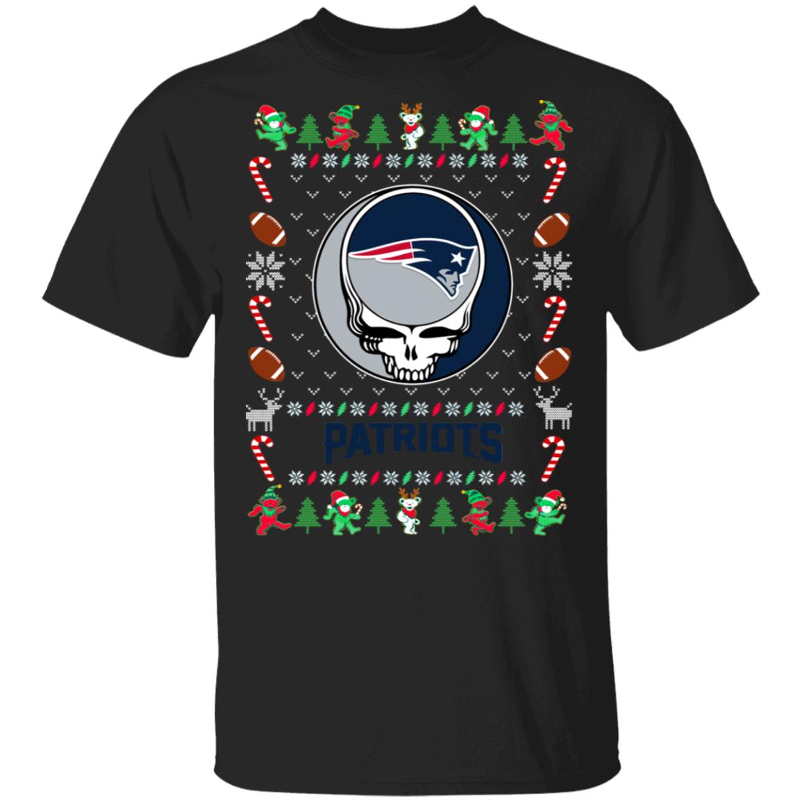 New England Patriots Gratefull Dead Ugly Christmas Sweater New England Patriots Gratefull Dead Ugly Christmas Sweater