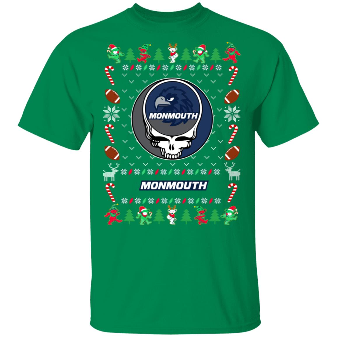 Monmouth Hawks Gratefull Dead Ugly Christmas Sweater Monmouth Hawks Gratefull Dead Ugly Christmas Sweater