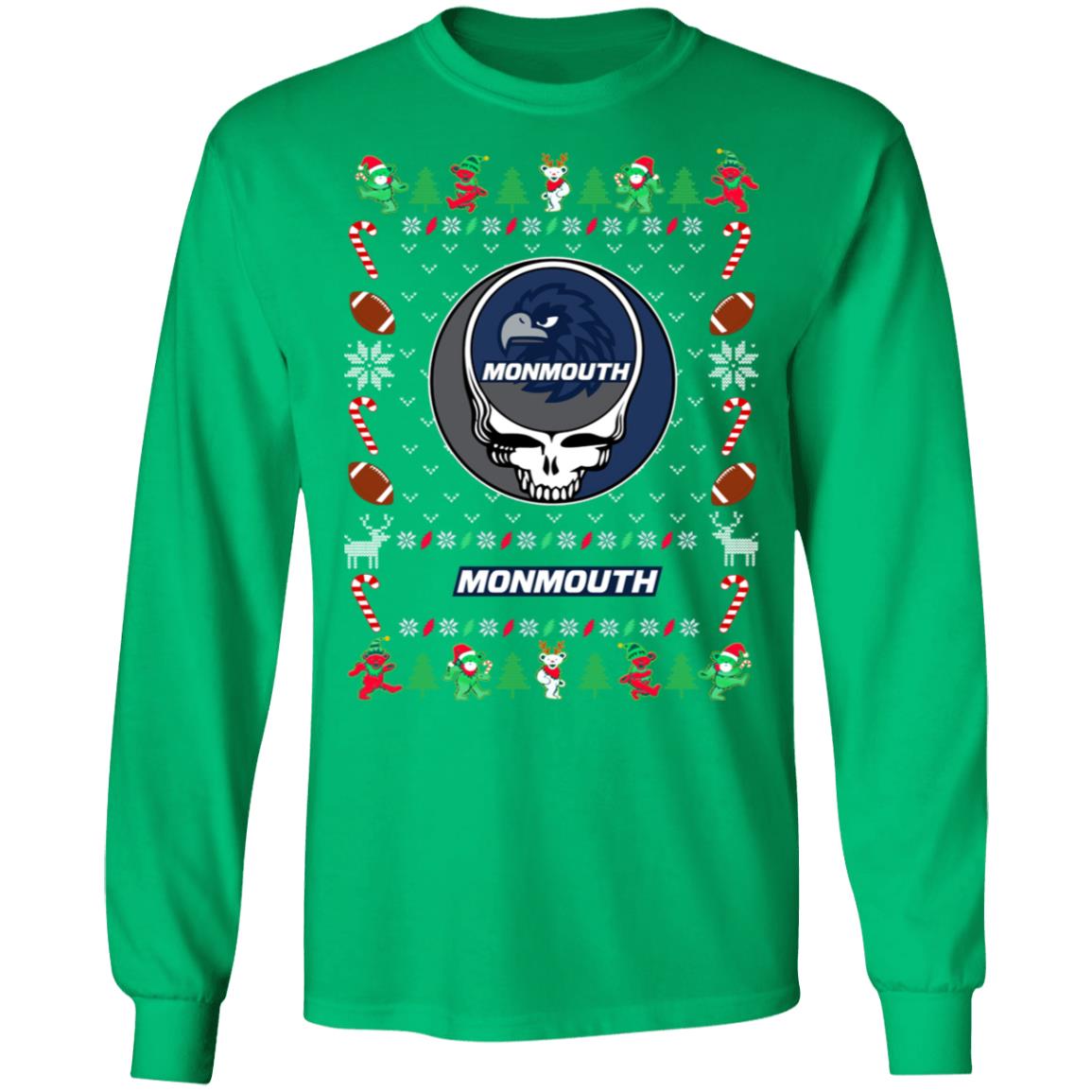 Monmouth Hawks Gratefull Dead Ugly Christmas Sweater Monmouth Hawks Gratefull Dead Ugly Christmas Sweater