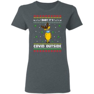 Baby It’s Covid Outside Funny Reindeer Wearing Mask Ugly Christmas Sweatshirt