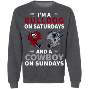 Im A Bulldog On Saturdays And A Cowboy On Sundays T-Shirt, Hoodie, Ladie Tee