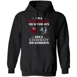 Im A Bulldog On Saturdays And A Cowboy On Sundays T-Shirt, Hoodie, Ladie Tee