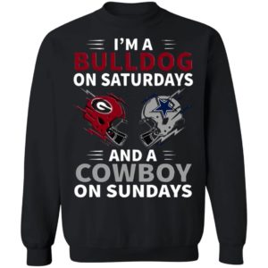 Im A Bulldog On Saturdays And A Cowboy On Sundays T-Shirt, Hoodie, Ladie Tee