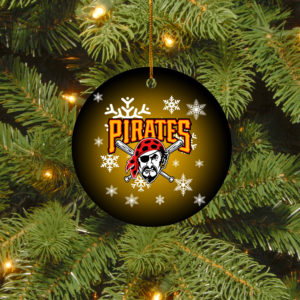 Pittsburgh Pirates Merry Christmas Circle Ornament