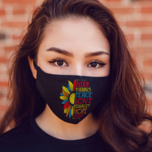 Biden Harris 2020 Peace Love Equality Hope Diversity Face Mask