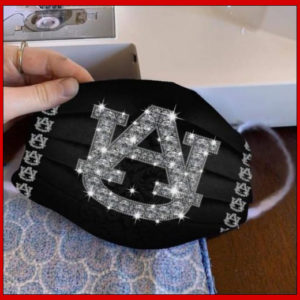 Auburn Tigers glitter diamond cloth face mask reusable