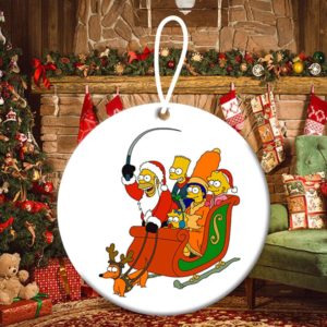 Santa Homer Simpson Family Christmas Ornaments Funny Holiday Gift