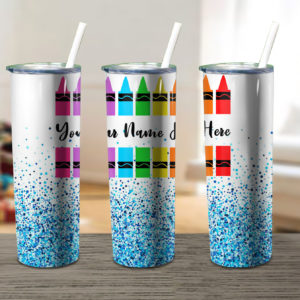 Confetti Crayon Skinny Tumbler