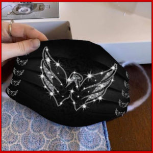 Washington Capitals glitter diamond cloth face mask reusable