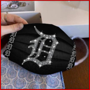 Detroit Tigers glitter diamond cloth face mask reusable