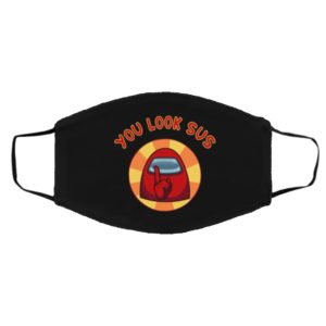 Red Impostor  You Look Sus Among Sus Face Mask