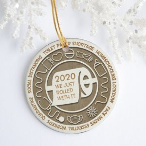 Pandemic Christmas 2020 Just Rolled With It Funny Xmas Toilet Paper Tree Decoration Christmas Ornament