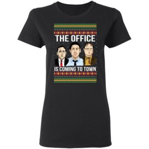 The Offfce Is Coming To Town Michael Scott Jim Halpert Dwight Schrute Ugly Christmas Sweater