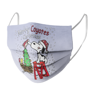 Snoopy and Woodstock Merry Arizona Coyotes Christmas face mask