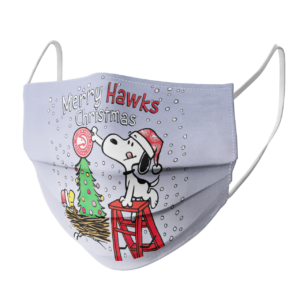 Snoopy and Woodstock Merry Atlanta Hawks Christmas face mask
