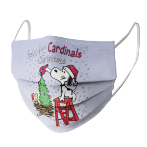 Snoopy and Woodstock Merry Arizona Cardinals Christmas face mask