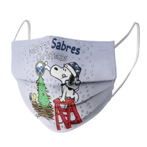 Snoopy and Woodstock Merry Buffalo Sabres Christmas face mask