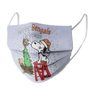 Snoopy and Woodstock Merry Cincinnati Bengals Christmas face mask