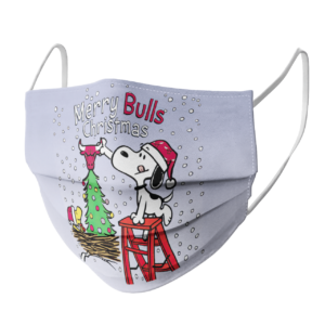 Snoopy and Woodstock Merry Chicago Bulls Christmas face mask