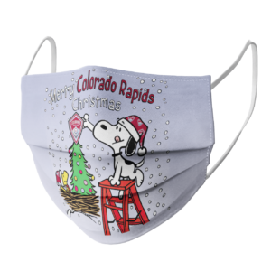Snoopy and Woodstock Merry Colorado Rapids Christmas face mask