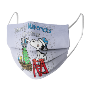 Snoopy and Woodstock Merry Dallas Mavericks Christmas face mask