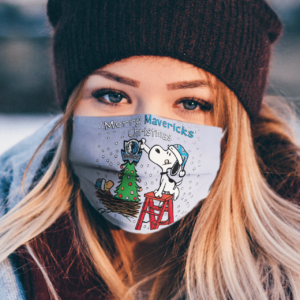 Snoopy and Woodstock Merry Dallas Mavericks Christmas face mask