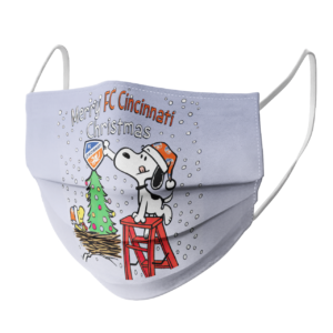 Snoopy and Woodstock Merry FC Cincinnati Christmas face mask