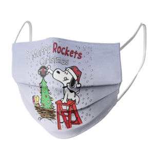 Snoopy and Woodstock Merry Houston Rockets Christmas face mask