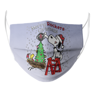 Snoopy and Woodstock Merry Houston Rockets Christmas face mask