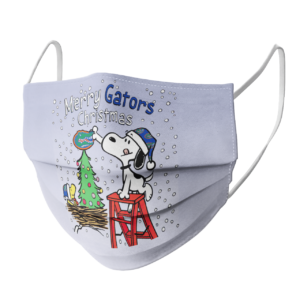 Snoopy and Woodstock Merry Florida Gators Christmas face mask