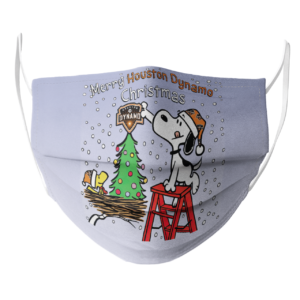Snoopy and Woodstock Merry Houston Dynamo Christmas face mask