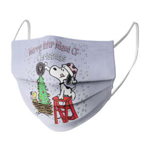 Snoopy and Woodstock Merry Inter Miami CF Christmas face mask