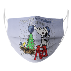 Snoopy and Woodstock Merry Memphis Grizzlies Christmas face mask