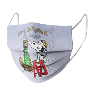 Snoopy and Woodstock Merry Los Angeles FC Christmas face mask