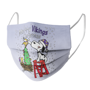 Snoopy and Woodstock Merry Minnesota Vikings Christmas face mask