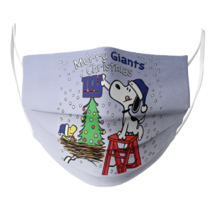 Snoopy and Woodstock Merry New York Giants Christmas face mask