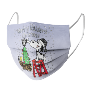 Snoopy and Woodstock Merry Oakland Raiders Christmas face mask
