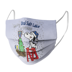 Snoopy and Woodstock Merry Real Salt Lake Christmas face mask